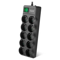 Surge Protector SVEN SF-10E-16/ 10 Sockets/ 3680W/ 3.0m/ Black
