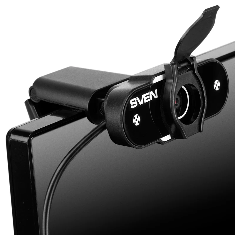 Camera SVEN IC-915 HD, Microphone, 720p/30fps HD pixel CMOS sensor, USB2.0, 3.5mm jack, Protective lens shield, Black 3
