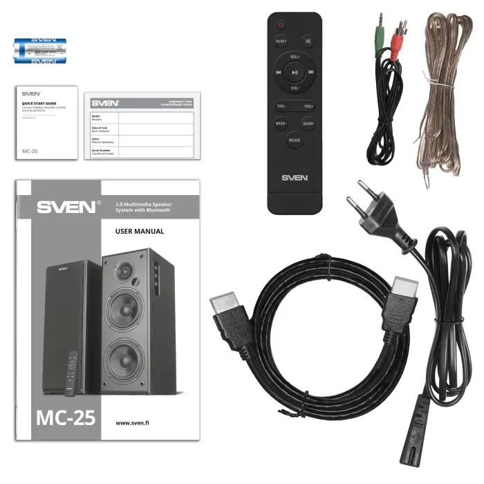 Boxe 2.0 SVEN MC-25/ 150W RMS/ Bluetooth/ HDMI Arc/ optical/ USB 8