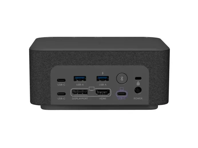 USB-C docking station multifunctionala cu meeting controls si boxe Logitech Logi Dock 4