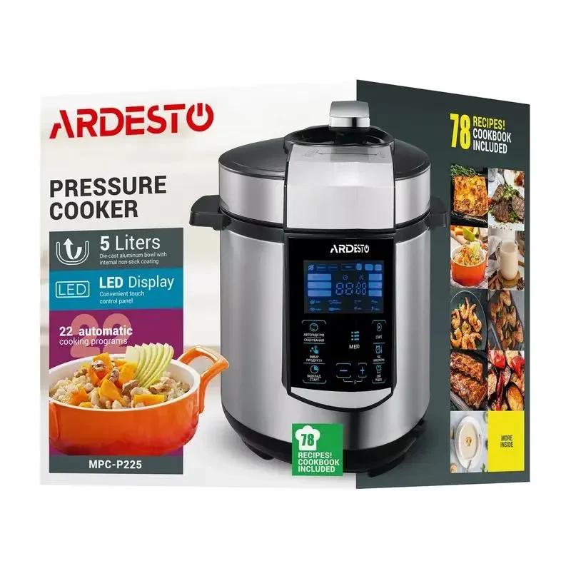 Pressure Cooker Ardesto MPC-P225, Silver | Black 2