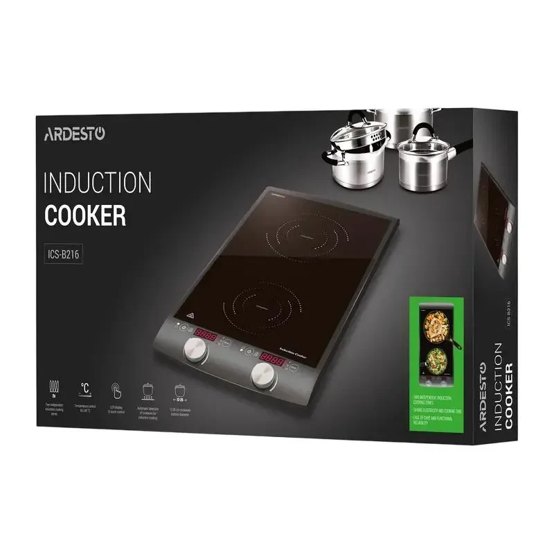 Induction Table Stove Ardesto ICS-B216, Black 6