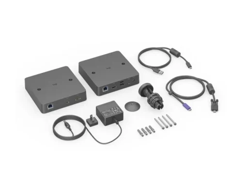 Logitech Extend -  with category cabling so that anyone can walk into an Android or BYOD-based meeting room, plug in with the USB-C cable, and launch a meeting from their preferred video platform running on their laptop or mobile device - BLACK - USB