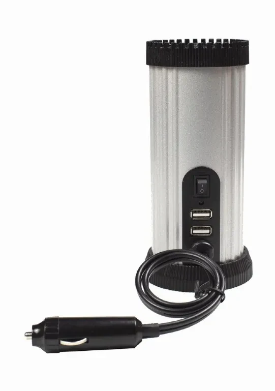 EnerGenie EG-PWC150-01, 12 V Car power inverter, 150 W, Input: 10-16 VDC (accumulator directly) - Output: 230 VAC +/- 10% at 50 Hz (+/-3Hz), modified sine wave 3