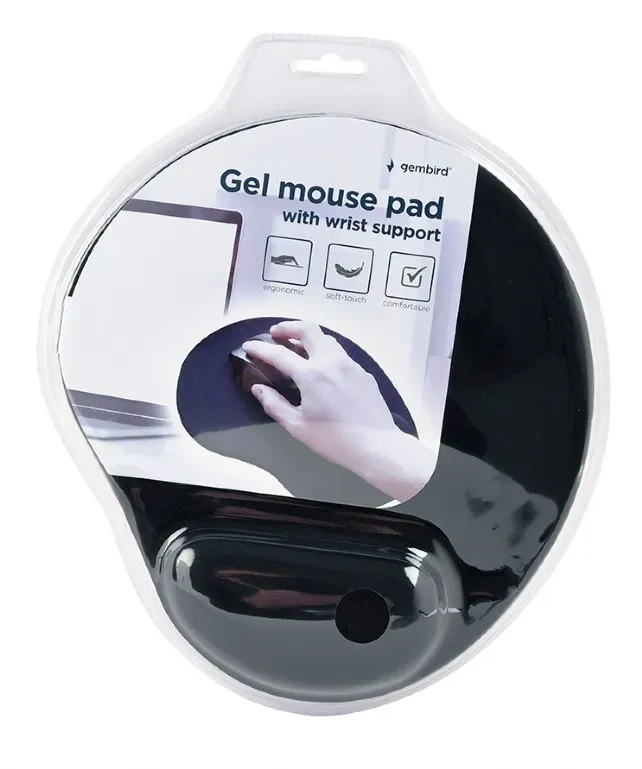 Gembird MP-GEL-BK, Gel mouse pad with wrist support, black 3