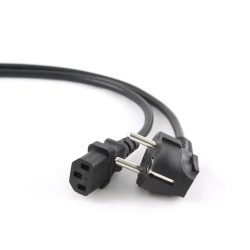Power cord PC-186-VDE,  1.8 m, Schuko input and right angled C13 output, with VDE approval, Black