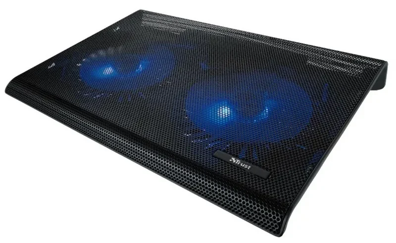 Trust  Azul, Notebook Cooling Pad up to 17.3”, 2x125 mm silent cooling fans illuminated by 4 blue LED lights, Black 2