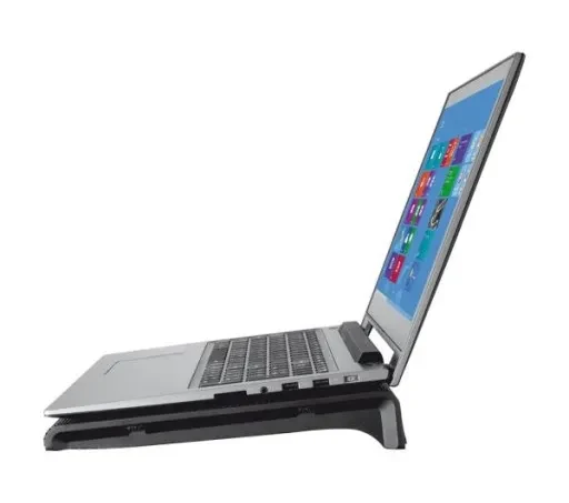Trust  Azul, Notebook Cooling Pad up to 17.3”, 2x125 mm silent cooling fans illuminated by 4 blue LED lights, Black 3