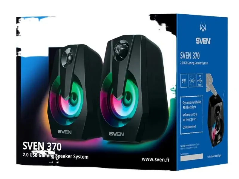 Computer Speakers 2.0 SVEN "370", Black 3