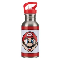 Water bottle Paladone Super Mario with Straw, Multicolored