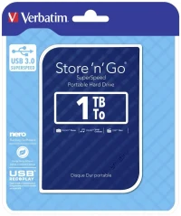 2.5” HDD Extern Verbatim ”Store 'n' Go” / USB3.0 / 1.0TB / Blue 2