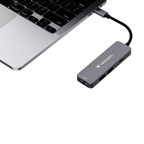 Adaptor Multiport USB-C Verbatim Essentials/ HDMI, USB-C PD, USB-A 3.2 Gen 1, USB-A 4