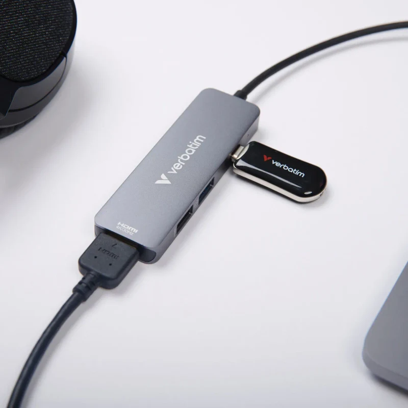 Adaptor Multiport USB-C Verbatim Essentials/ HDMI, USB-C PD, USB-A 3.2 Gen 1, USB-A 5