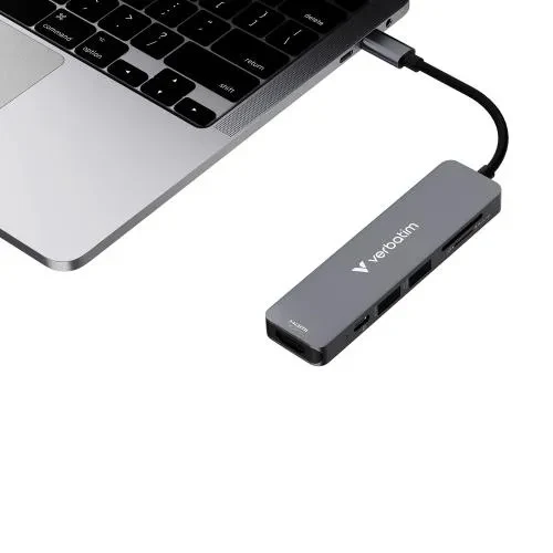 Adaptor Multiport USB-C Verbatim Essentials/ HDMI, USB-C PD, USB-A 3.2 Gen 1, USB-A, SD & microSD 4