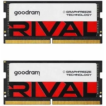 32GB (Kit of 2*16GB) DDR5-5600 SODIMM GOODRAM RIVAL, Dual Channel Kit, PC5-44800, CL40, 2048x8, 1.1V, Red Graphene Heatsink
