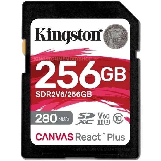 Card de memorie SD 256GB V60 Kingston Canvas React Plus, 280MB/s, UHS-II 2