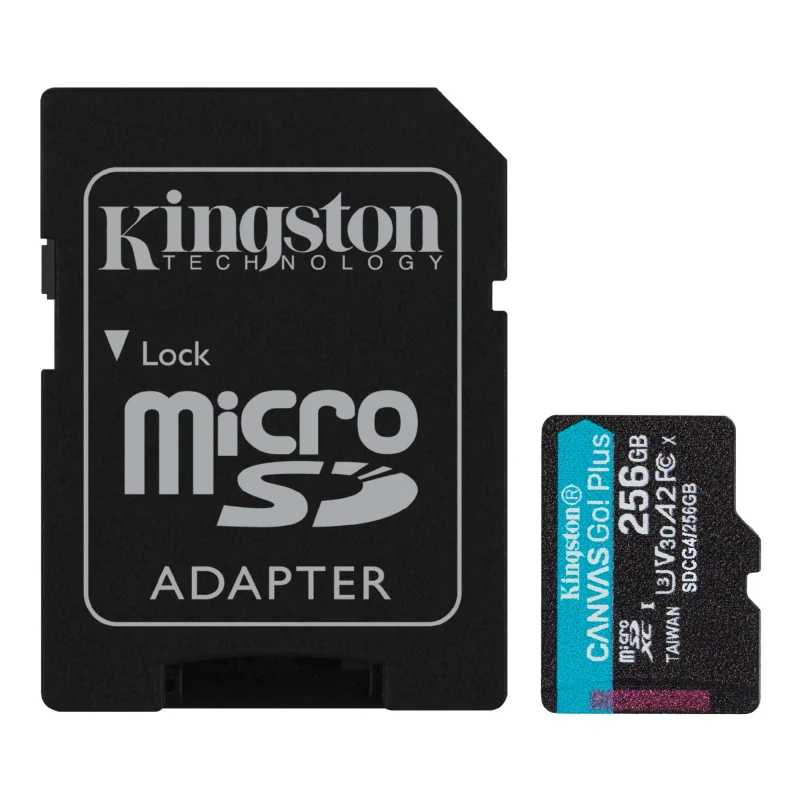 Card de memorie microSD 256GB Kingston Canvas Go Plus Gen 4, A2, up to 200MB/s, + SD adapter 2