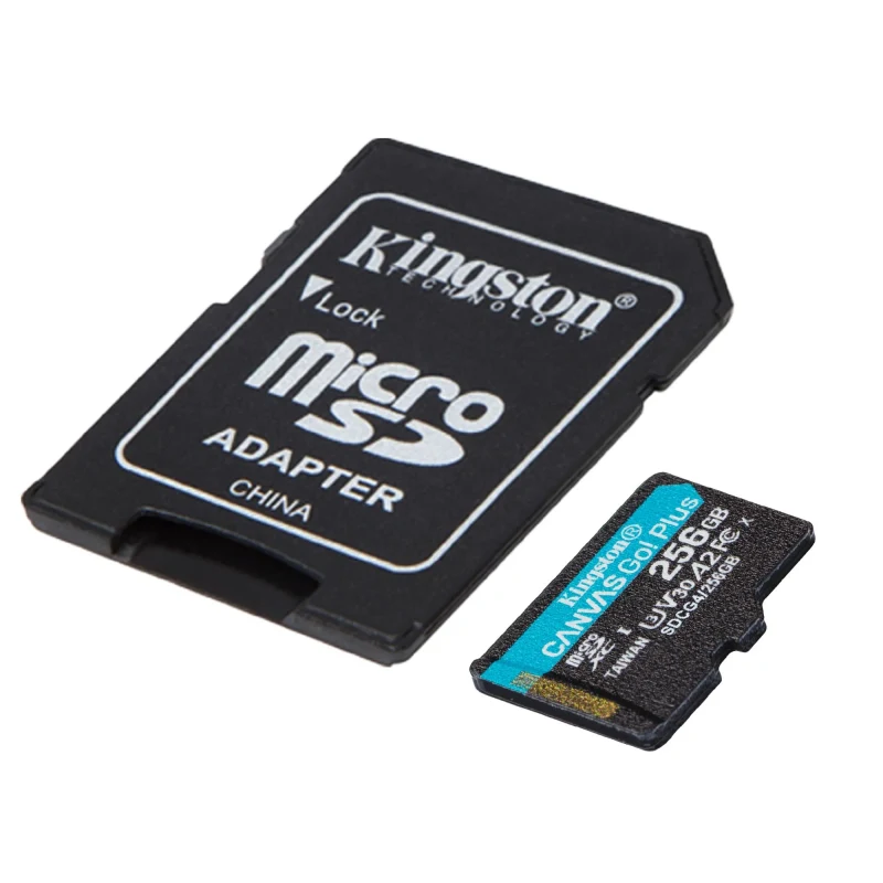 Card de memorie microSD 256GB Kingston Canvas Go Plus Gen 4, A2, up to 200MB/s, + SD adapter 3