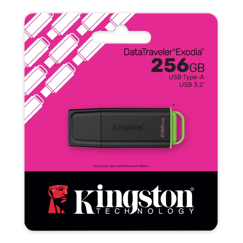 256GB USB3.2  Kingston DataTraveler Exodia G2 Black/Green, (Read 100 MByte/s, Write 12 MByte/s) 4