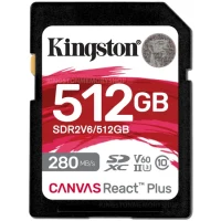 Card de memorieSD 512GB V60 Kingston Canvas React Plus, 280MB/s, UHS-II 2