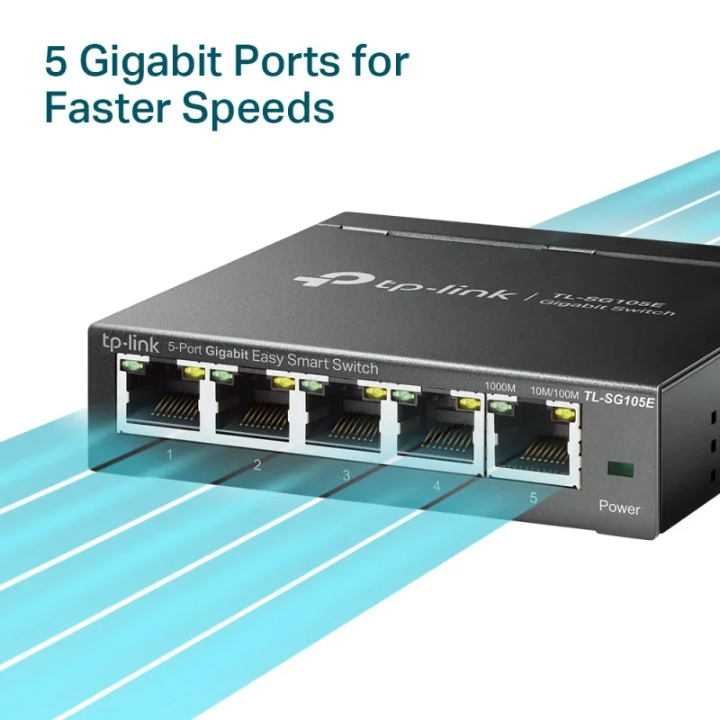 Switch TP-LINK TL-SG105E / 8 port / Gigabit / RJ45 / steel case 3