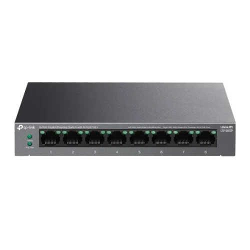 Switch TP-LINK LS108GP / 8 port / Gigabit / RJ45 / PoE+/ steel case