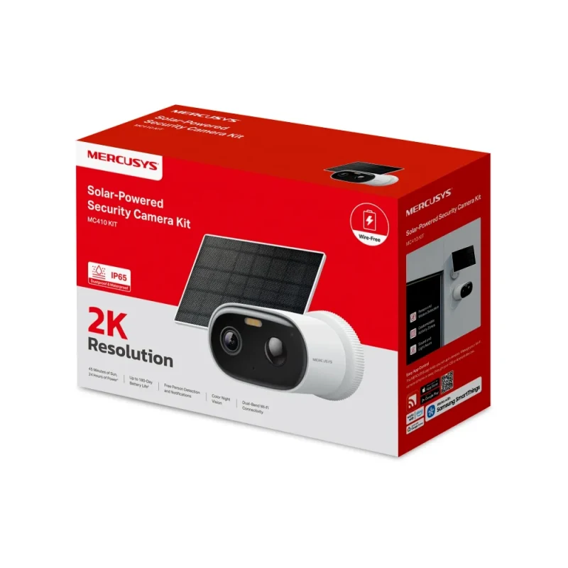 Camera inteligenta cu baterie si panou solarMERCUSYS MC410 KIT, White 10