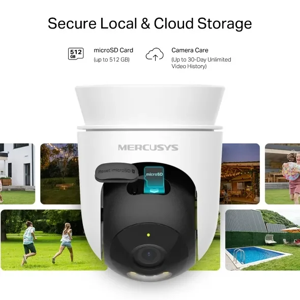 Camera inteligenta PTZ Wi-Fi pentru exterior MERCUSYS MC510, White 7