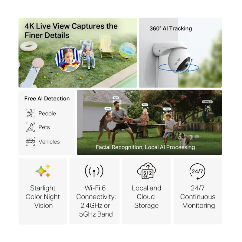 Camera de supraveghere pentru exterior TP-LINK Tapo C560WS, White 2