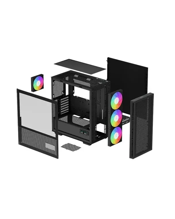 Carcasa DEEPCOOL CH560 DIGITAL / w/oPSU / Side-Window / Digital screen / 4x120mm ARG / ATX / Black 5