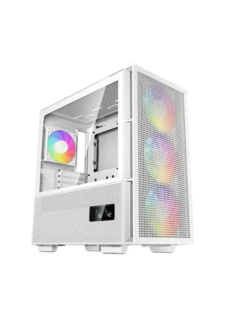Carcasa DEEPCOOL CH560 WH DIGITAL / w/oPSU / Side-Window / Digital screen / 4x120mm ARG / ATX / White