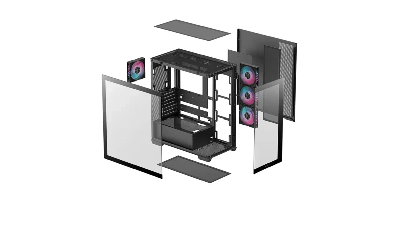 Carcasa DEEPCOOL CG580 4F/ w/oPSU / Side-Window / ATX / Black 11