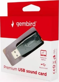 Gembird SC-USB2.0-01 ”Virtus Plus”  USB Sound Card,  connectors: USB A-type male, 3.5mm stereo headphone jack, 3.5mm microphone input jack, 3.5 mm line-in jack,  CMedia CM108B