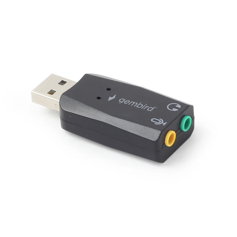 Gembird SC-USB2.0-01 ”Virtus Plus”  USB Sound Card,  connectors: USB A-type male, 3.5mm stereo headphone jack, 3.5mm microphone input jack, 3.5 mm line-in jack,  CMedia CM108B 3