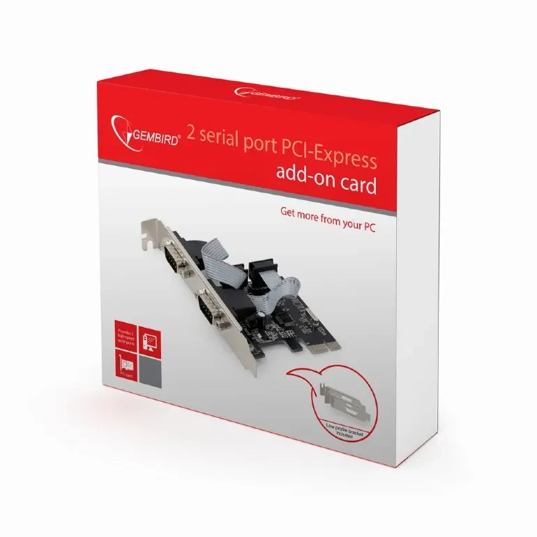 Gembird SPC-22, 2 x Serial ports, PCI-Express, with extra low-profile bracket 4