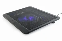 Gembird NBS-1F15-04, Notebook cooling stand, up to 15.6”, LED backlight in fans, Large 12 cm cooling fan, 1000 RPM (± 10 %), Black