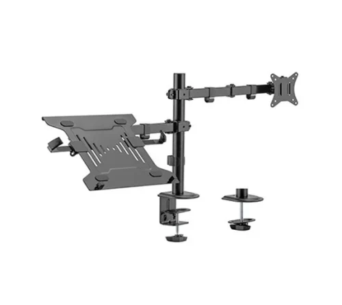 Gembird MA-DA-03,  Adjustable desk mount with monitor arm and notebook tray, Supports monitors up to 32” and notebooks up to 15.6”, black