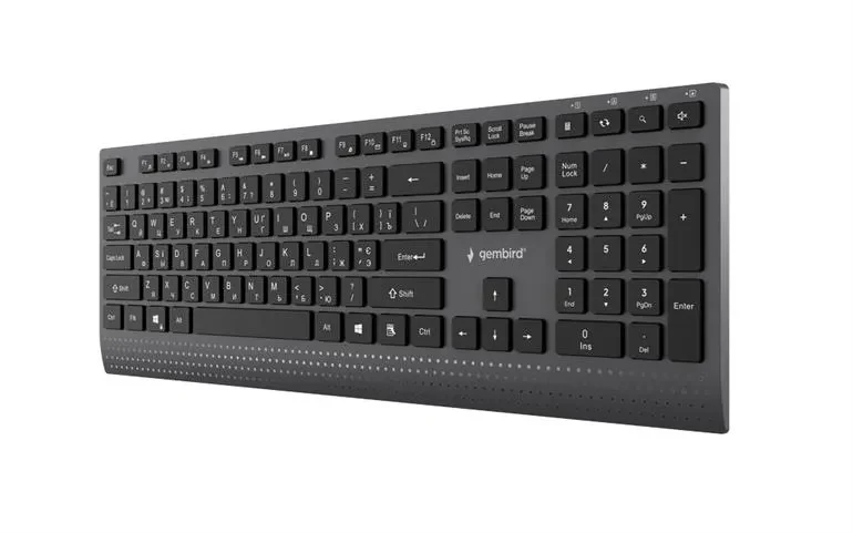 Gembird KB-MCH-06-CYRL, Professional Slim wired multimedia keyboard with Type-C adapter, Cyrillic layout, Black 4