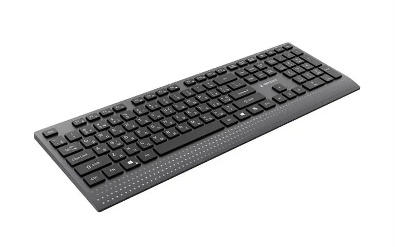 Gembird KB-MCH-06-CYRL, Professional Slim wired multimedia keyboard with Type-C adapter, Cyrillic layout, Black 6