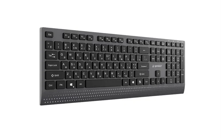 Gembird KB-MCH-06-CYRL, Professional Slim wired multimedia keyboard with Type-C adapter, Cyrillic layout, Black 3