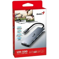 USB-C Hub 5-in-1: 100W PD x1, USB-C 3.0 x1, USB-A 3.0 x2, HDMI x1, Genius UH-500, Gray 4