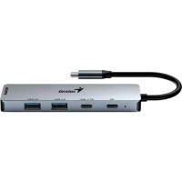 USB-C Hub 5-in-1: 100W PD x1, USB-C 3.0 x1, USB-A 3.0 x2, HDMI x1, Genius UH-500, Gray 5