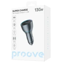 Car Charger Proove Super Charge 130W (2 Type-C + USB) Metal Gray 5