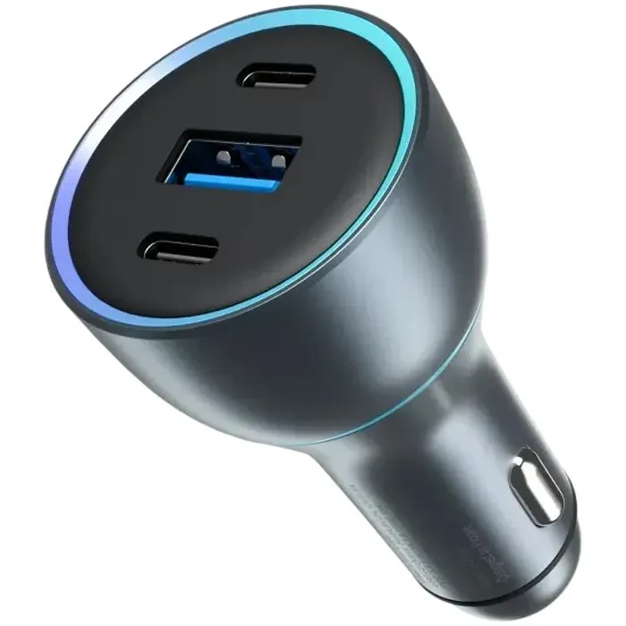 Car Charger Proove Super Charge 130W (2 Type-C + USB) Metal Gray 2