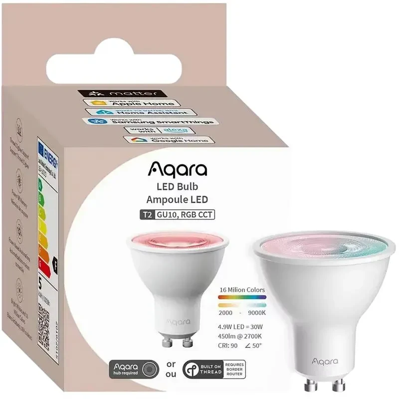LED Bulb AQARA T2 (GU10), E27, RGB + Warm White 5