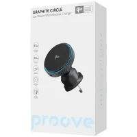 Car Mount With Wireless Charger Proove Graphite Circle Qi2 15W, Black 3
