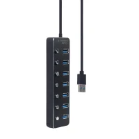 USB Hub Gembird UHB-U3P7P-01, Black 4