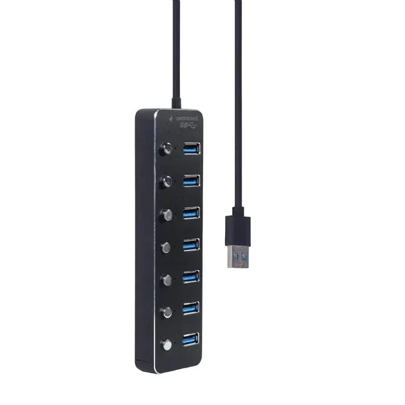 USB Hub Gembird UHB-U3P7P-01, Black 4