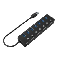 USB Hub Gembird UHB-U3P7P-01, Black