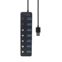 USB Hub Gembird UHB-U3P7P-01, Black 3